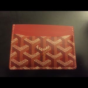 Red Goyard Card Wallet